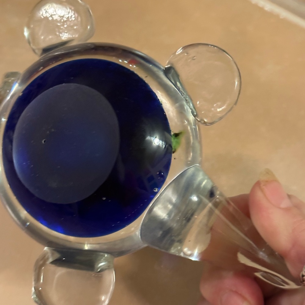 Blown Glass Turtle Paper Weight - Picture 3 of 3